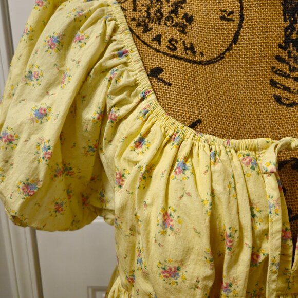 *SOLD *Mable CASSIDY PEASANT MINI DRESS Size L Yellow - Picture 7 of 16